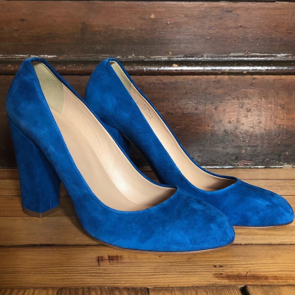 J. Crew Olive Suede Pumps in Aqua